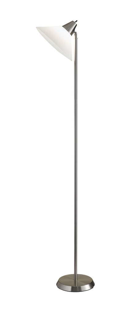 Elemental Brushed Steel Torchiere w/ Shade