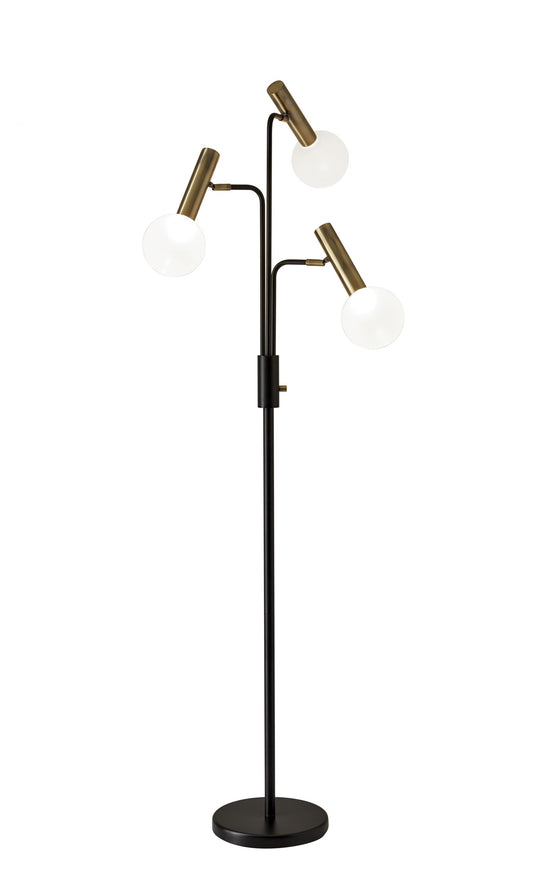 Black 3-Light Floor Lamp