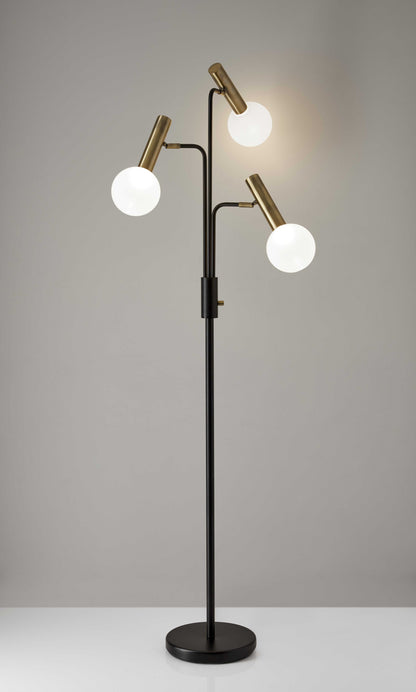 Black 3-Light Floor Lamp