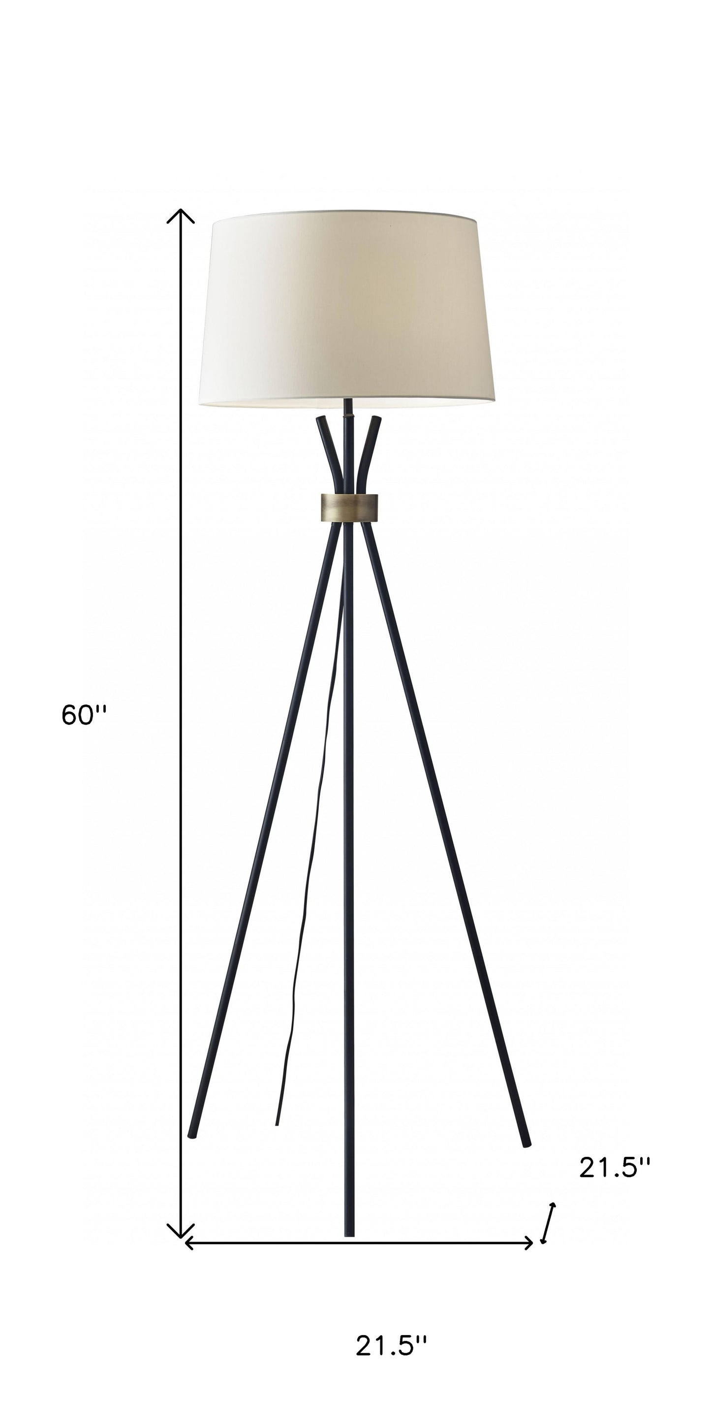 Black Tripod Floor Lamp w/ Shade