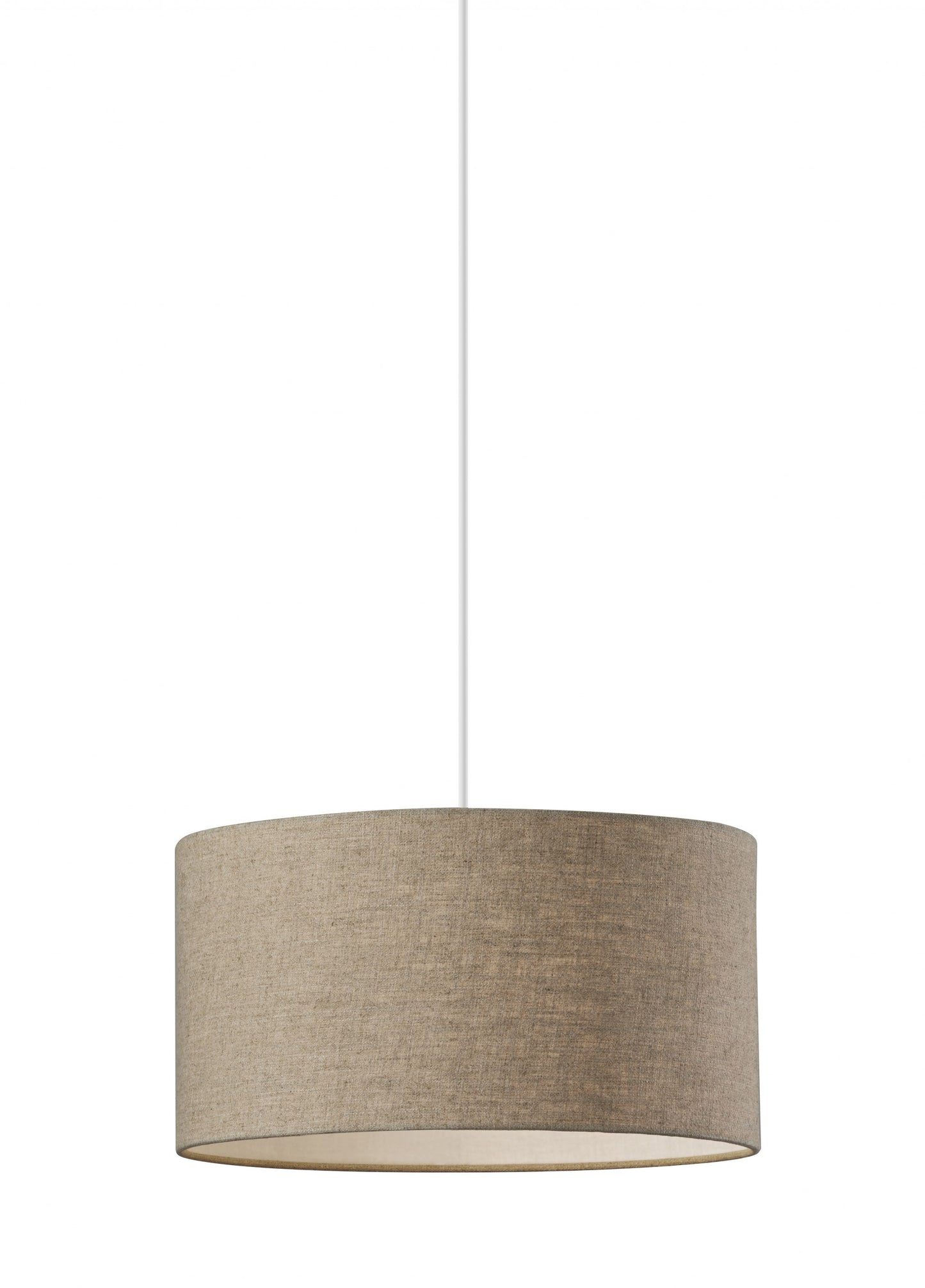 Burlap Light Brown Electric Drum Pendant Light