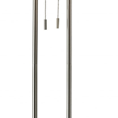 Brushed Task Floor Lamp w/ White Shade