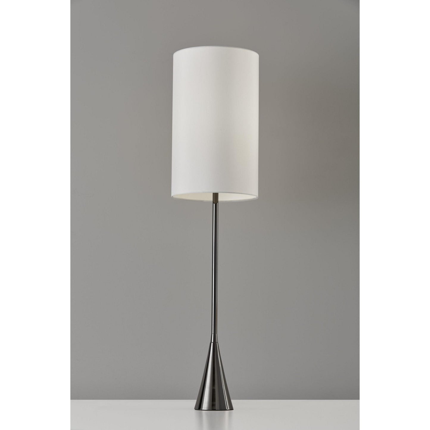 Black Nickel Finish Tall Shade Table Lamp