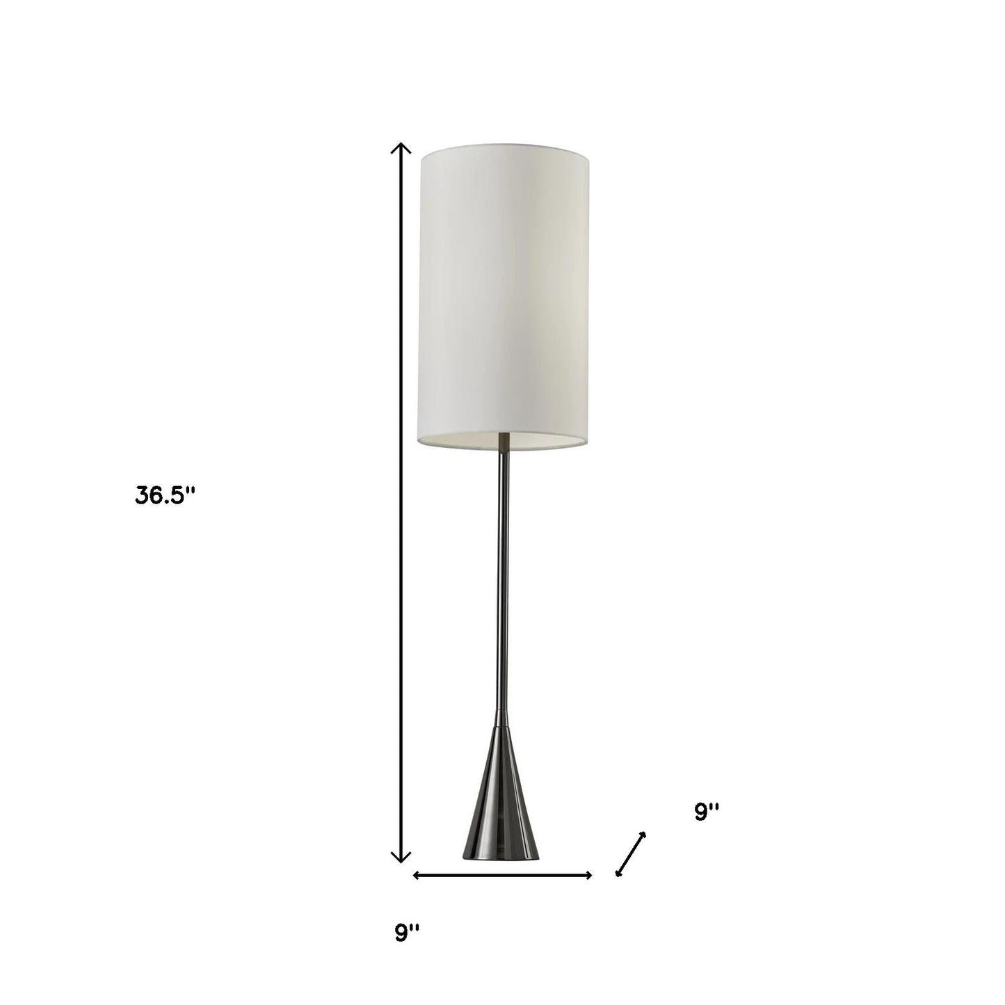 Black Nickel Finish Tall Shade Table Lamp