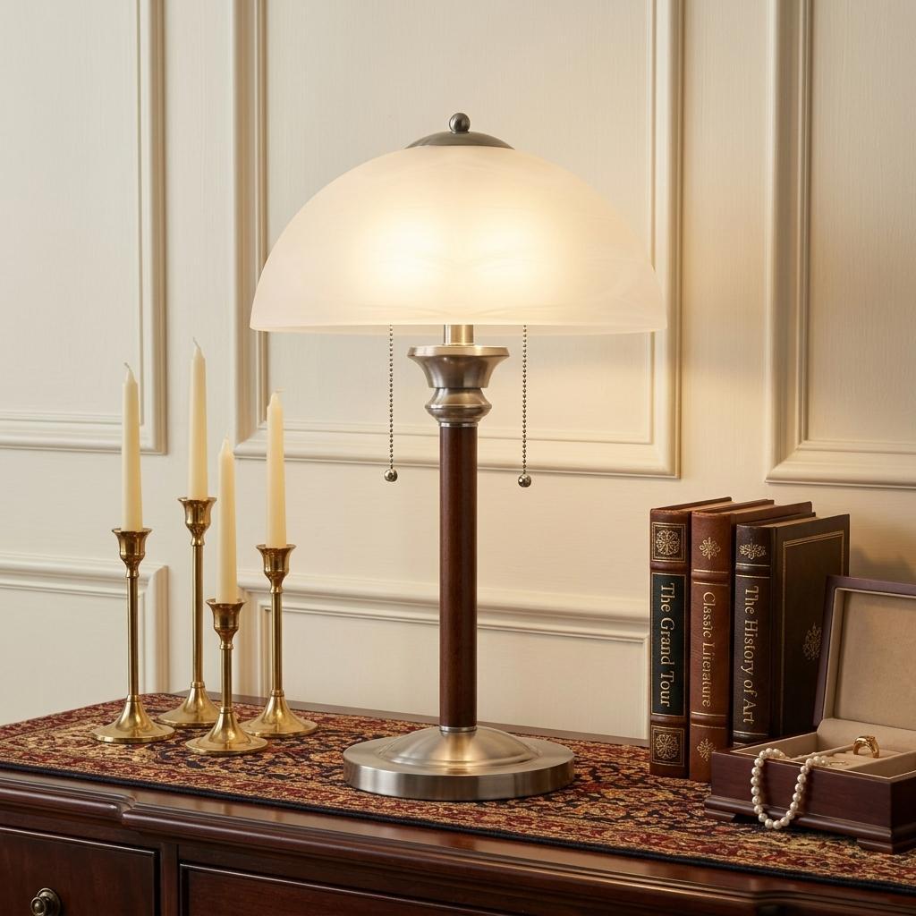 Silver Standard Table Lamp w/ Shade