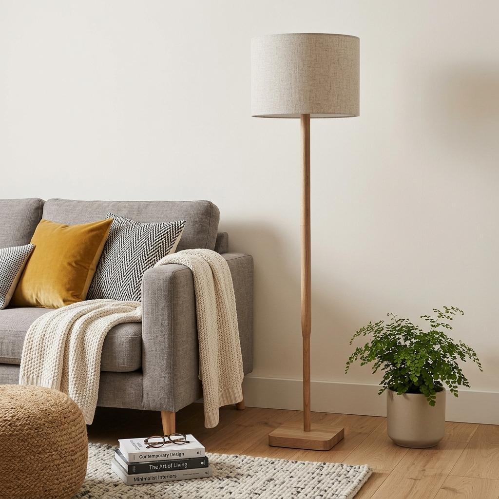 Solid Wood Floor Lamp w/ Shade