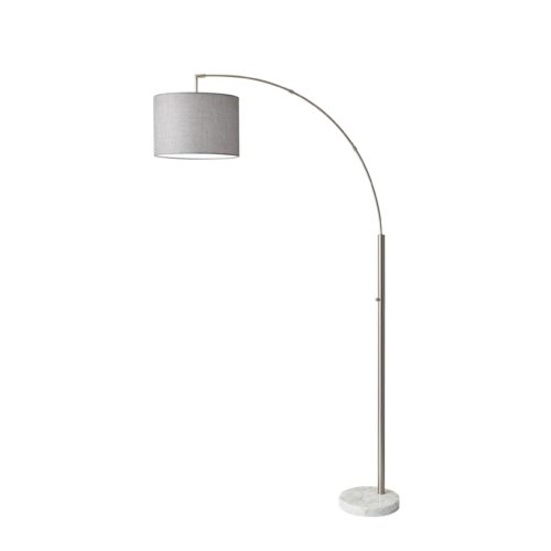 Reading Nook Floor Lamp w/ Adjustable Grey Shade