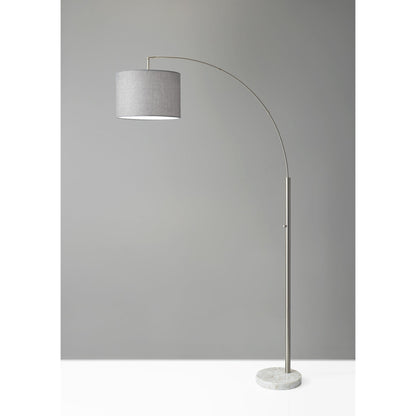 Reading Nook Floor Lamp w/ Adjustable Grey Shade