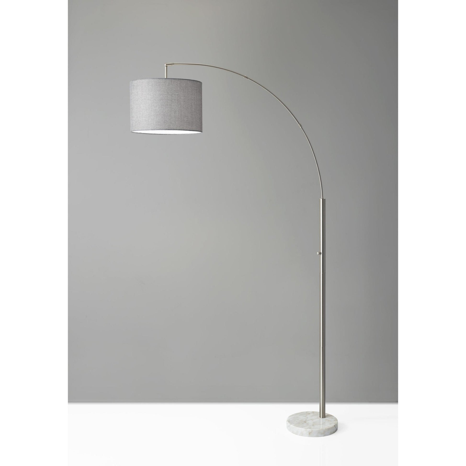 Reading Nook Floor Lamp w/ Adjustable Grey Shade