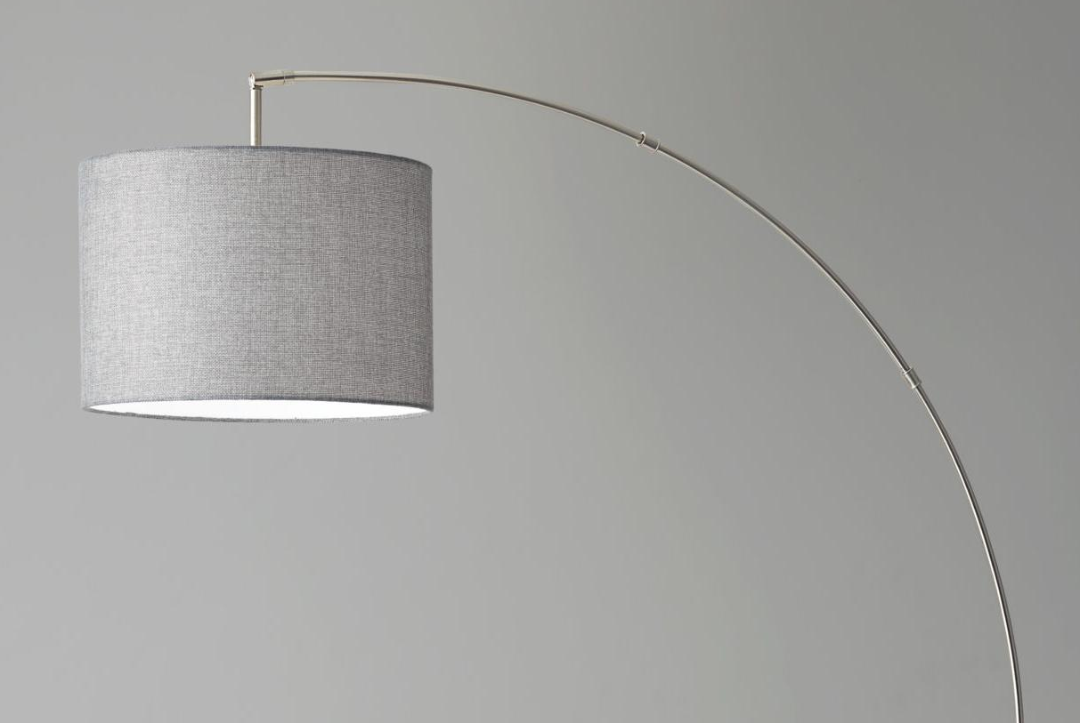 Reading Nook Floor Lamp w/ Adjustable Grey Shade