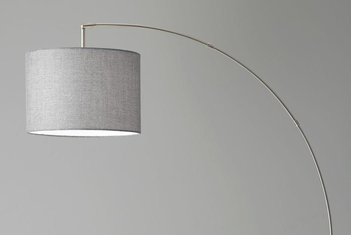 Reading Nook Floor Lamp w/ Adjustable Grey Shade