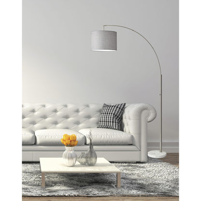 Reading Nook Floor Lamp w/ Adjustable Grey Shade