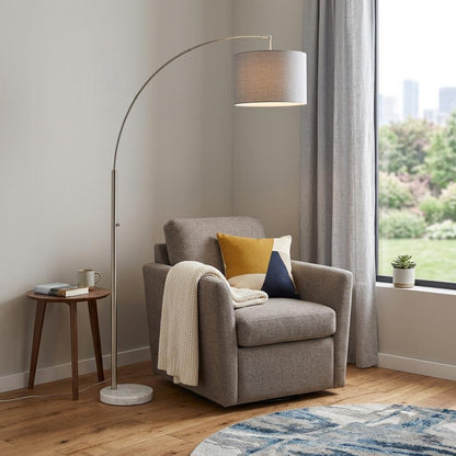 Reading Nook Floor Lamp w/ Adjustable Grey Shade