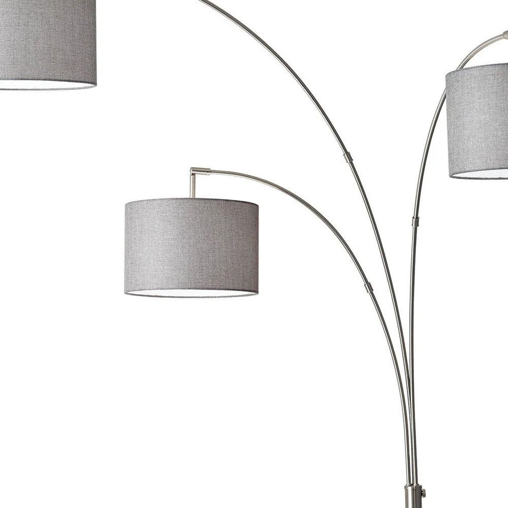 White 3-Light Adjustable Tree Floor Lamp w/ Shade