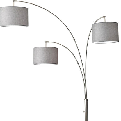 White 3-Light Adjustable Tree Floor Lamp w/ Shade