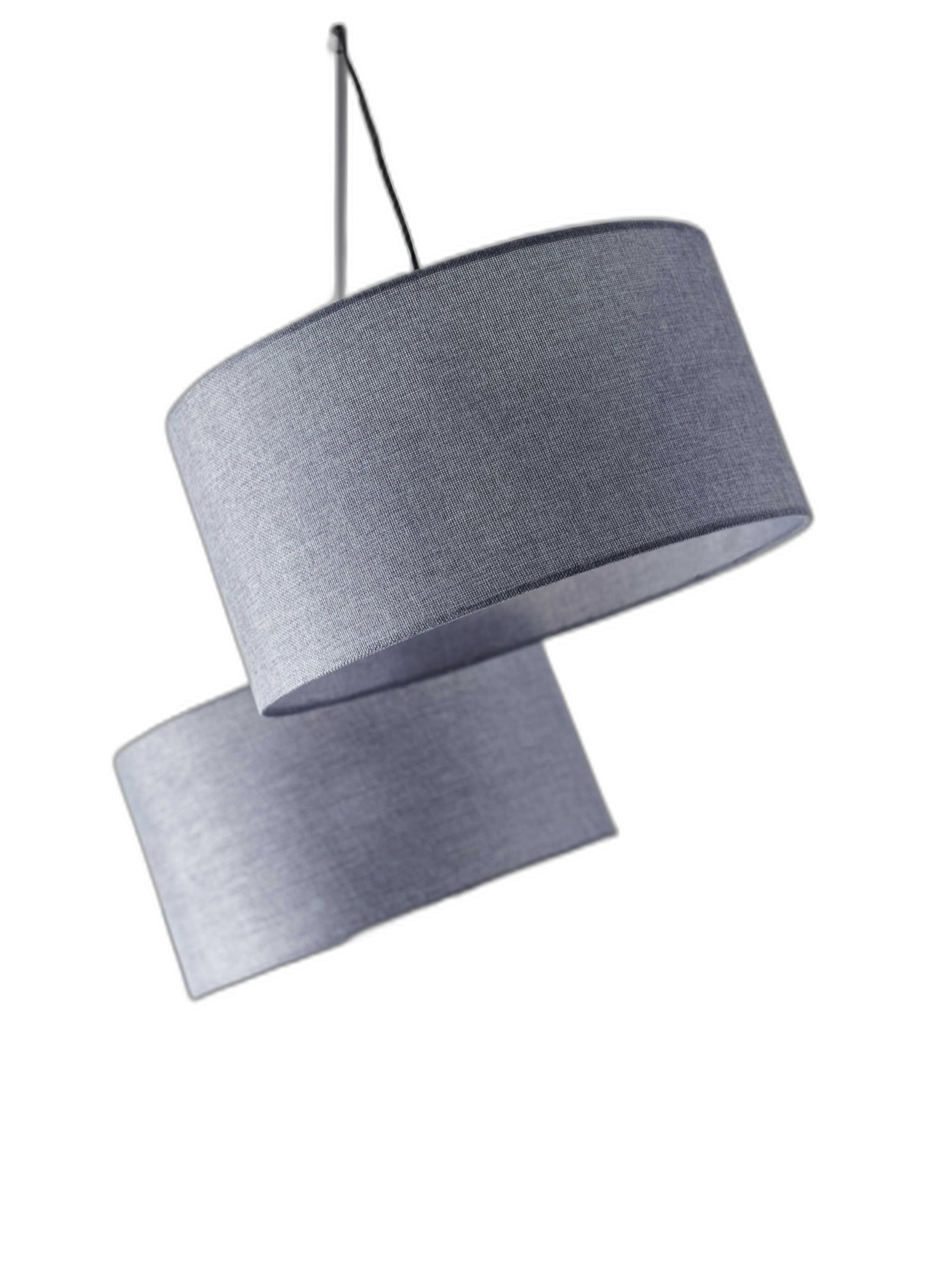 Black 3-Light Tree Floor Lamp w/ Gray Shade