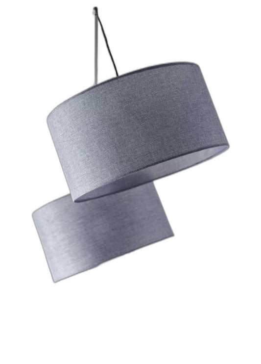 Black 3-Light Tree Floor Lamp w/ Gray Shade