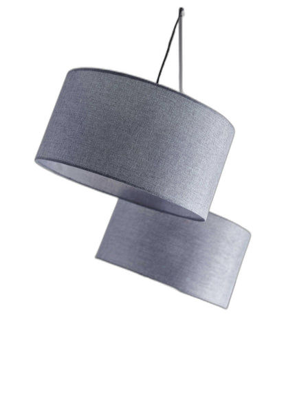 Black 3-Light Tree Floor Lamp w/ Gray Shade
