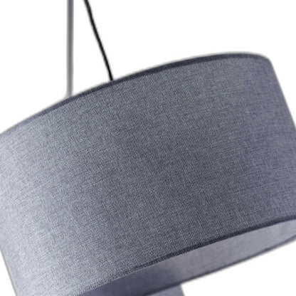 Black 3-Light Tree Floor Lamp w/ Gray Shade