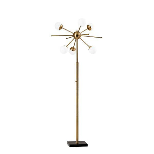Brass 6-Light Floor Lamp