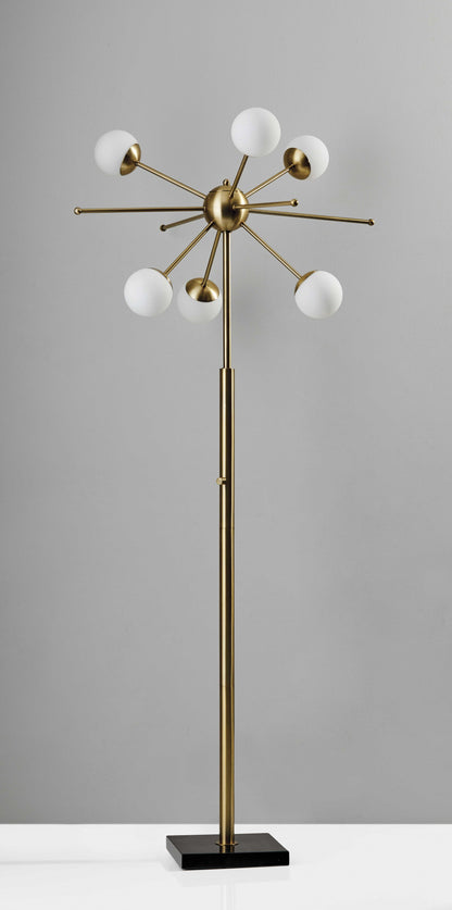 Brass 6-Light Floor Lamp