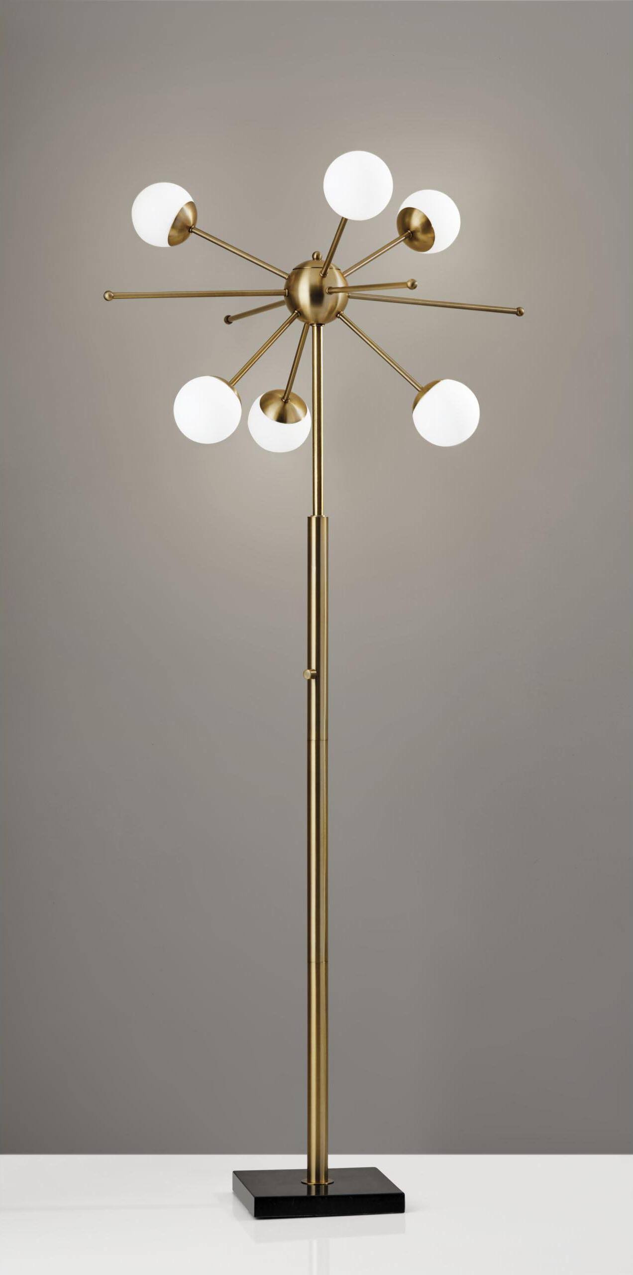 Brass 6-Light Floor Lamp