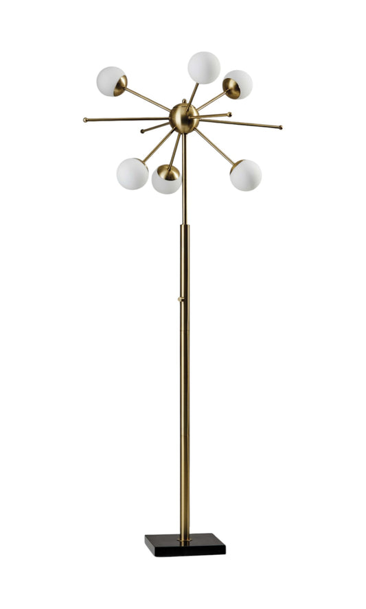 Brass 6-Light Floor Lamp