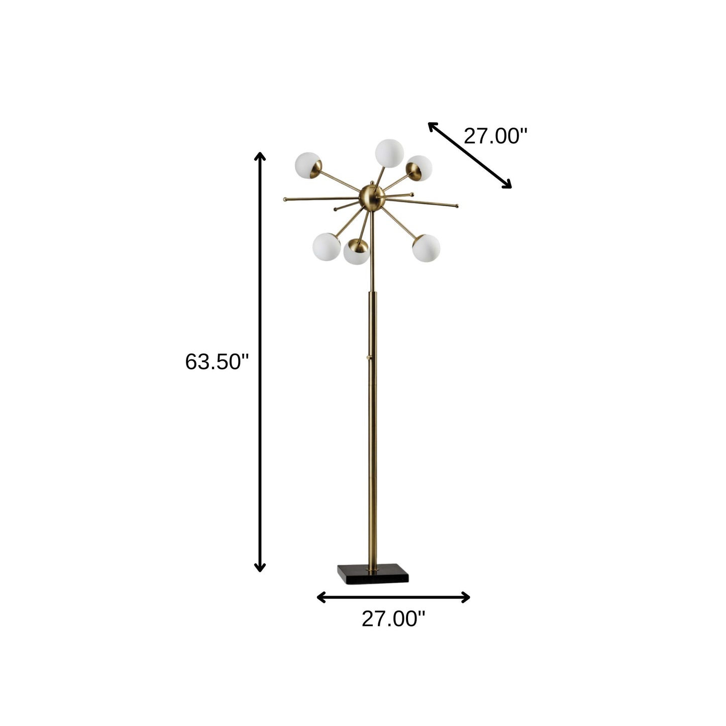Brass 6-Light Floor Lamp