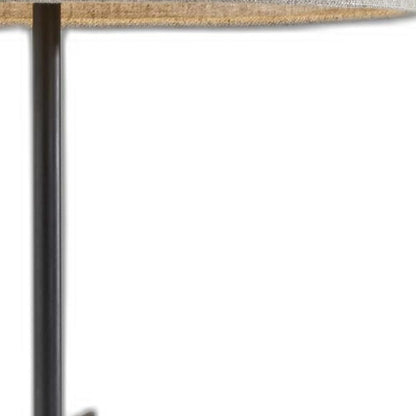 Sculptural Wood Black Table Lamp