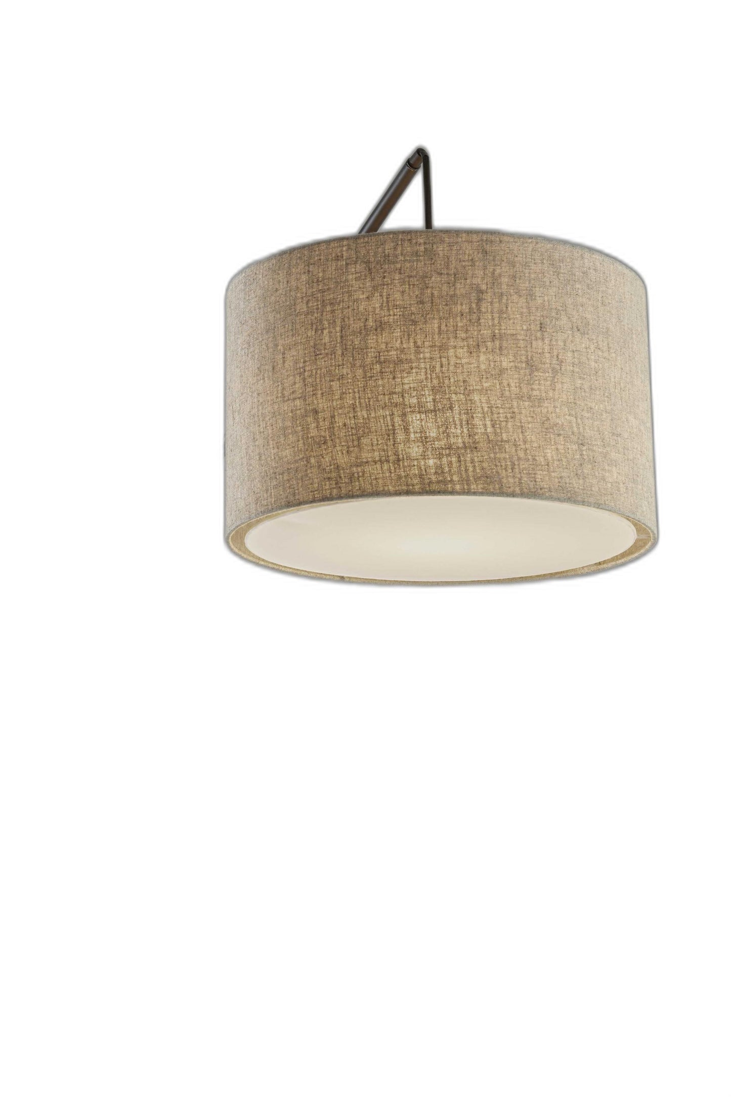 Black Swing Arm Floor Lamp w/ Beige Shade