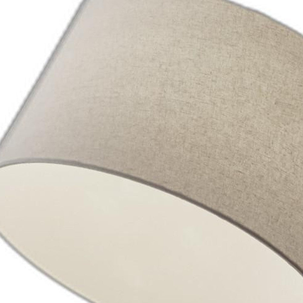 Steel Arc Floor Lamp w/ White Shade