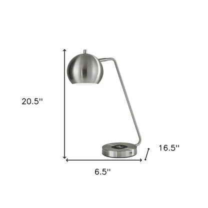 Silver Desk Table Lamp w/ Silver Shade