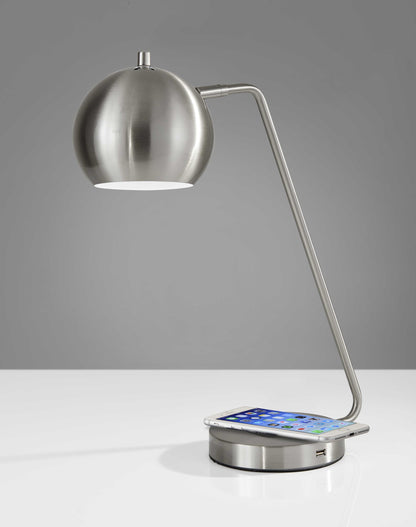 Silver Desk Table Lamp w/ Silver Shade