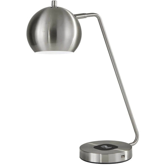 Silver Desk Table Lamp w/ Silver Shade