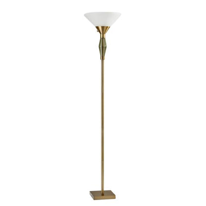 Brass Light Changing Torchiere Floor Lamp w/ Shade