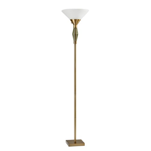 Brass Light Changing Torchiere Floor Lamp w/ Shade