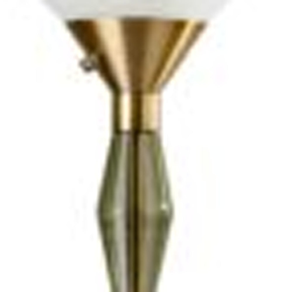 Brass Light Changing Torchiere Floor Lamp w/ Shade