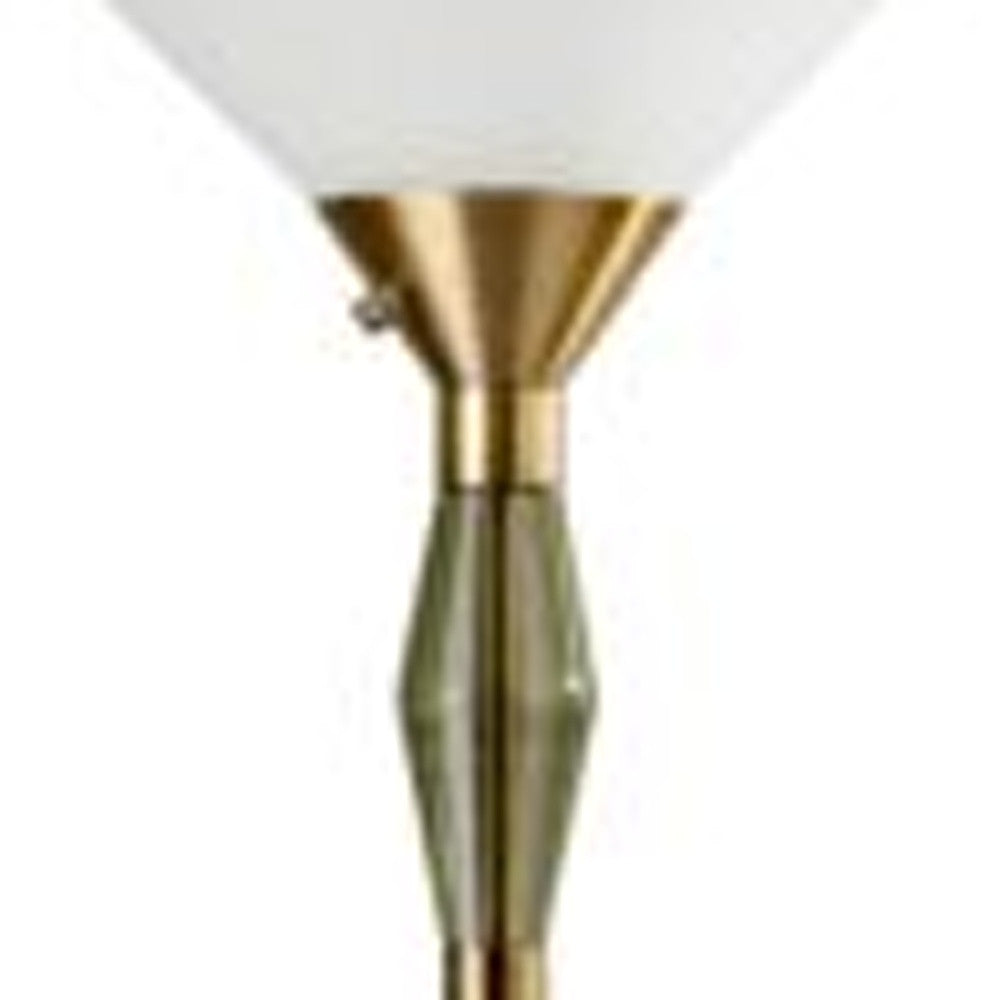 Brass Light Changing Torchiere Floor Lamp w/ Shade
