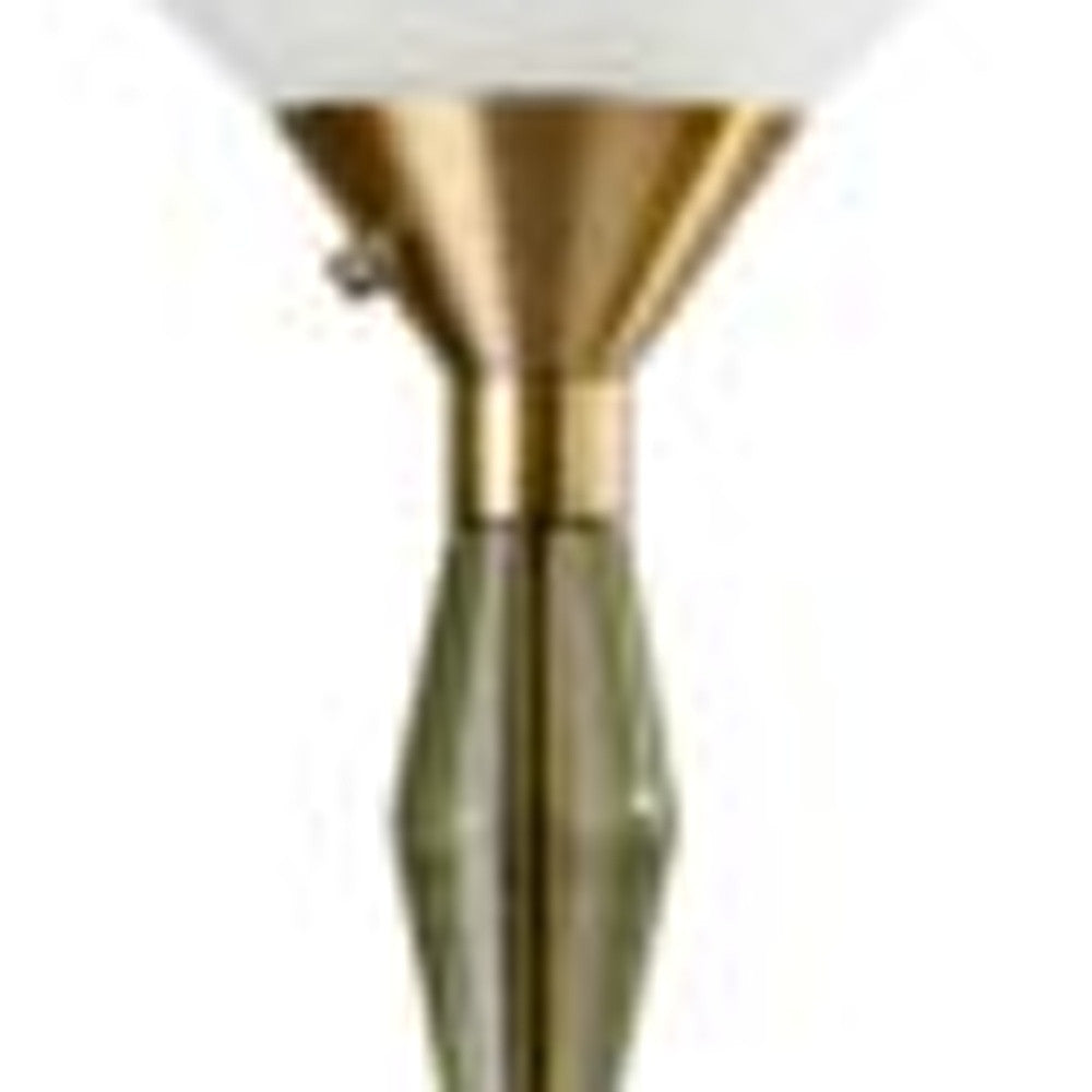 Brass Light Changing Torchiere Floor Lamp w/ Shade