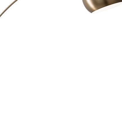 Brass Arc Floor Lamp w/ Brass Solid Color Bowl Shade