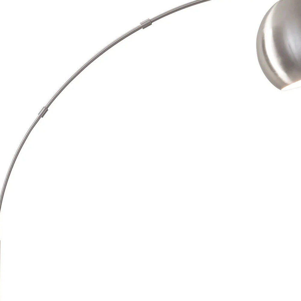 Steel Arc Floor Lamp w/ Silver Solid Color Bowl Shade