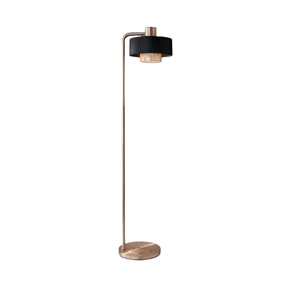 Copper Task Floor Lamp w/ Black Shade