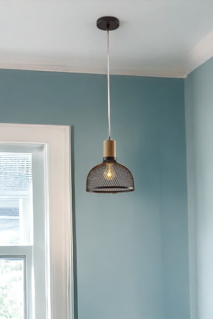 Caged Black Small Ceiling Pendant