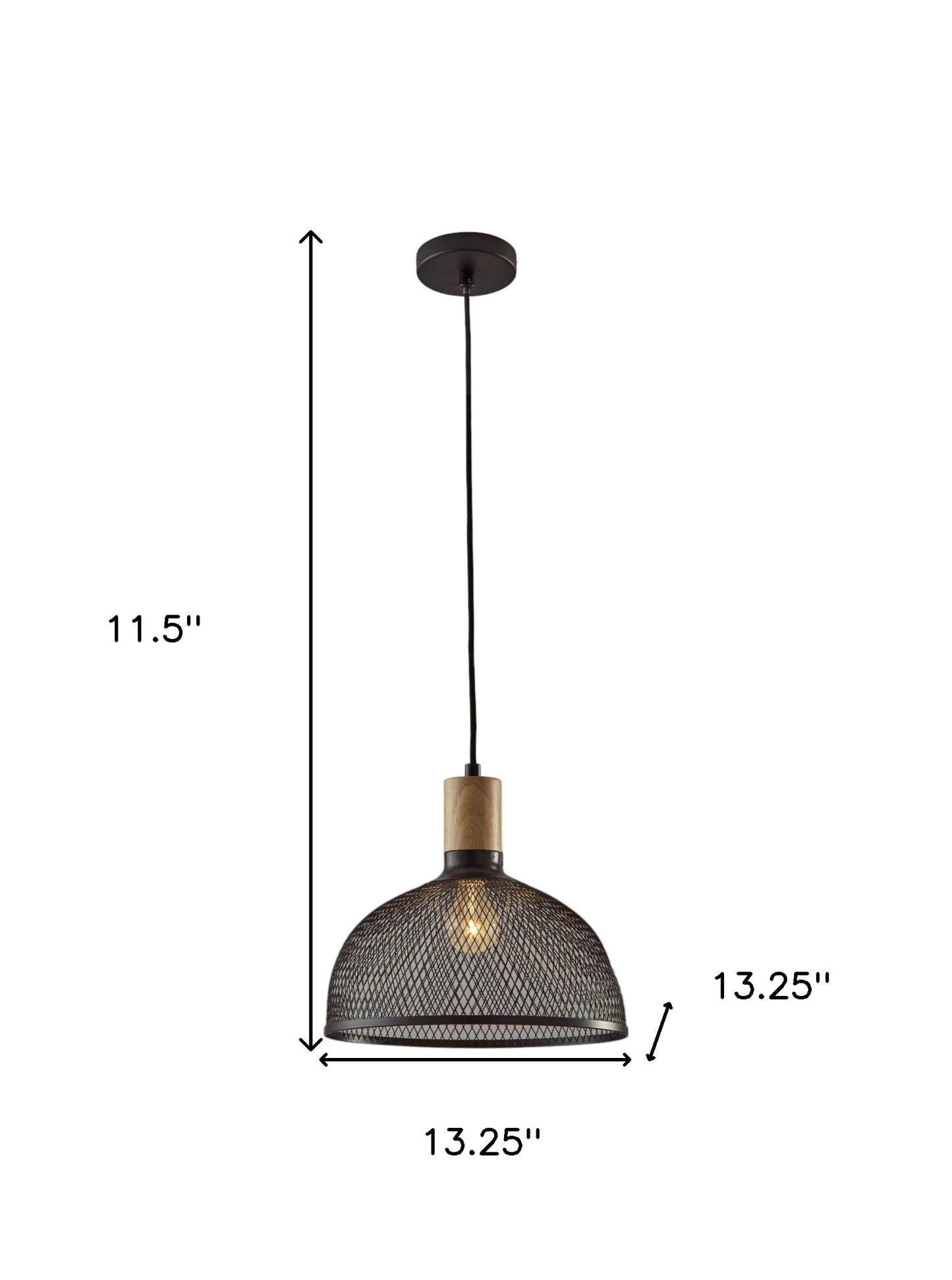 Caged Black Large Ceiling Pendant
