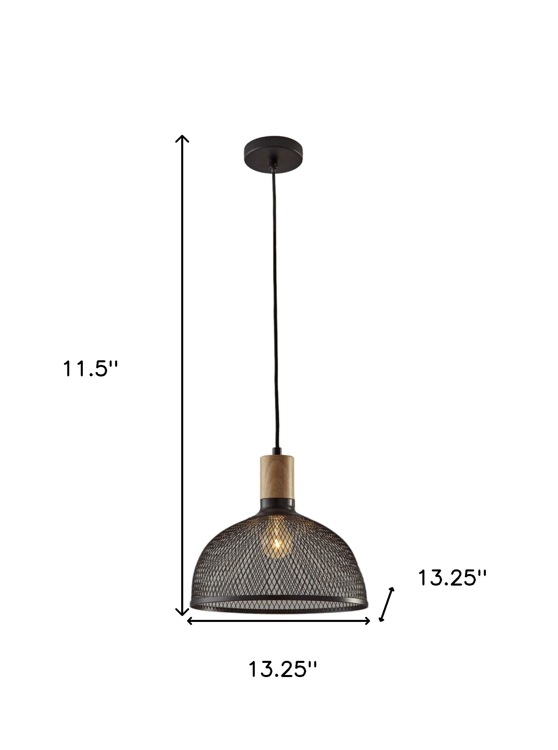 Caged Black Large Ceiling Pendant
