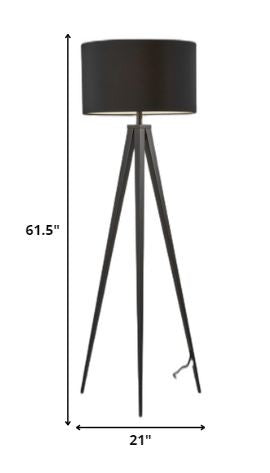 Black Tripod Floor Lamp w/ Shade