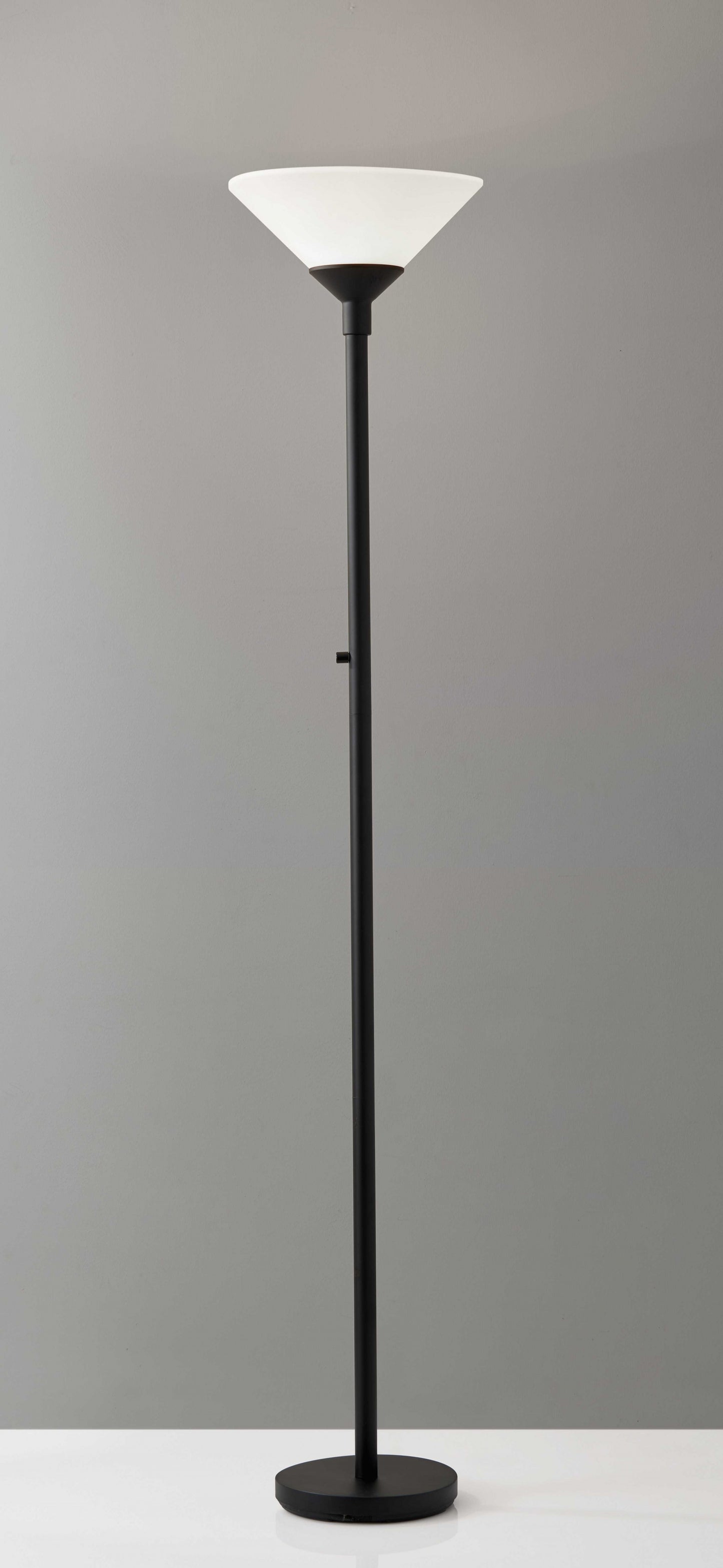 Black Torchiere Floor Lamp w/ Shade