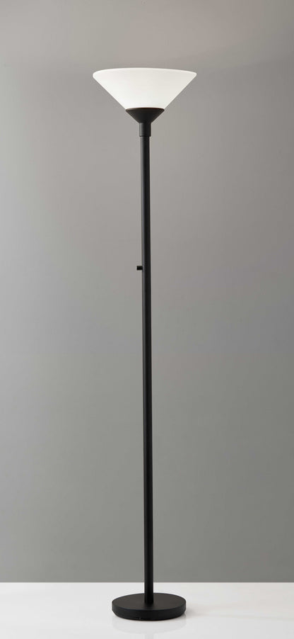 Black Torchiere Floor Lamp w/ Shade