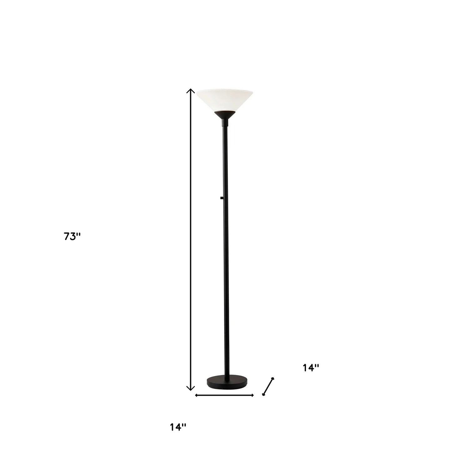 Black Torchiere Floor Lamp w/ Shade