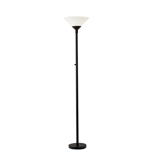 Black Torchiere Floor Lamp w/ Shade